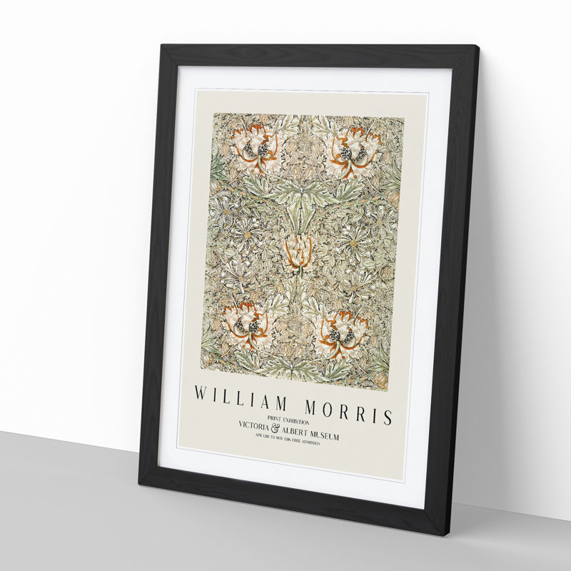 Honeysuckle Vol.3 by William Morris - Framed Print, Black Framed, 36cm H x 27cm W x 2cm D