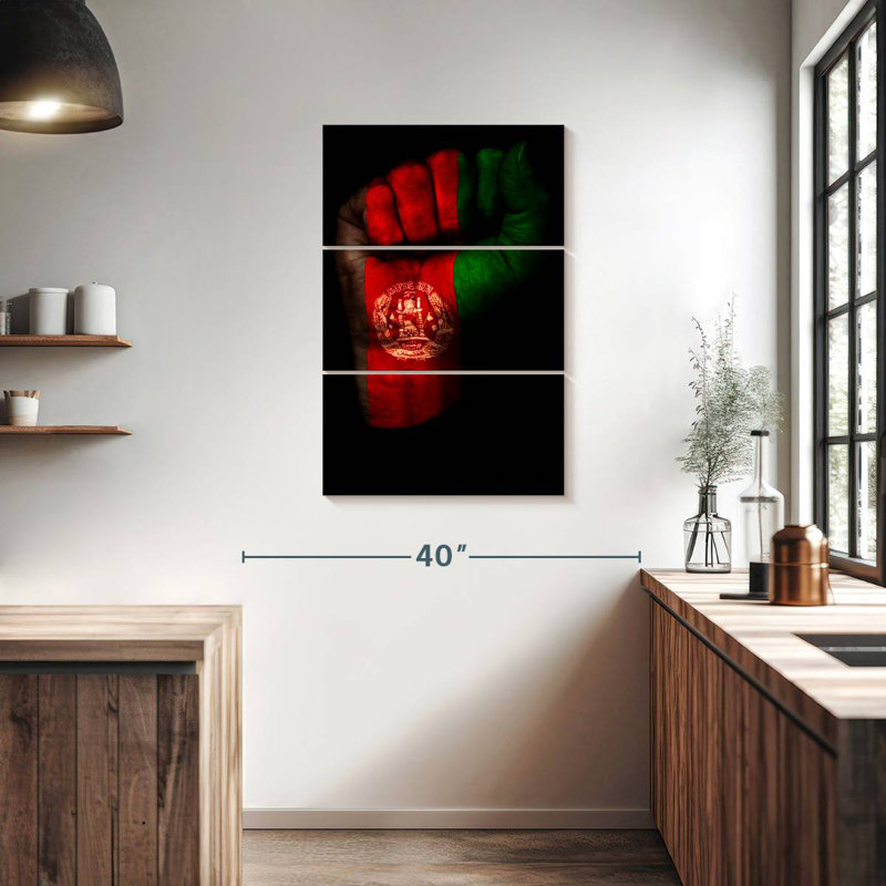 Borges Afghanistan Flag On Fist, 38" H x 24" W