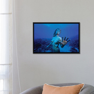 «Underwater Mermaid Statue at Grand Cayman Island», impression sur toile