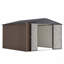 Remise de rangement en métal 10 pi x 10 pi pour notre porte, remise de jardin en acier avec portes verrouillables, rangement utilitaire et outils-118091689-118091688