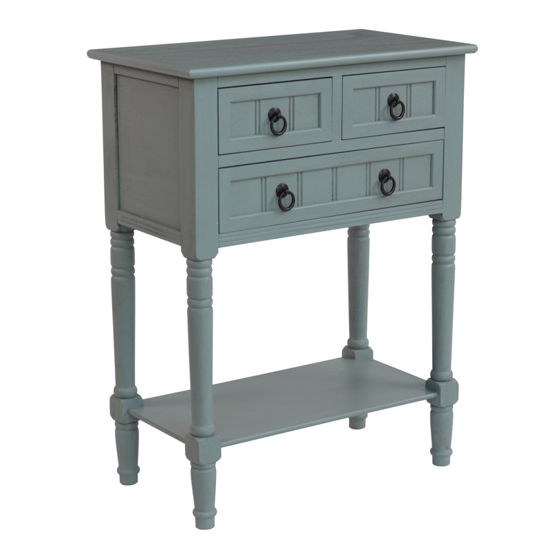 Bertero 24'' Console Table, Antique Ice Blue