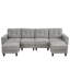 Canapé modulaire moderne en U de 115 po avec deux repose-pieds, ports USB et tables d'appoint-233170634
