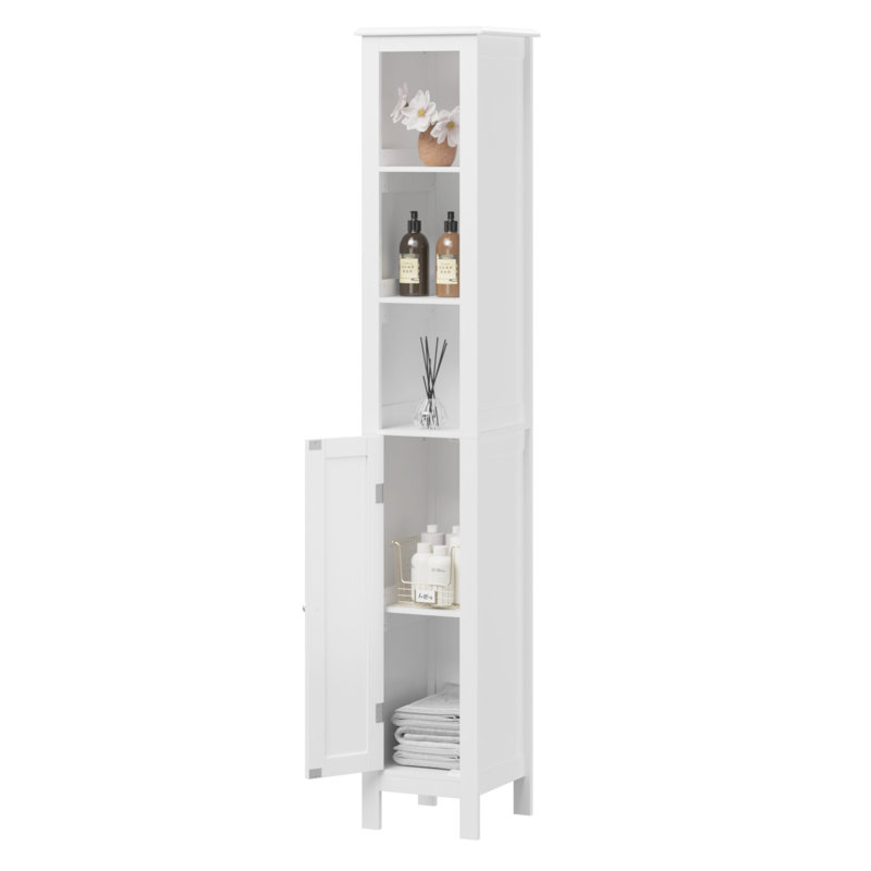 66.92" Tall Bathroom Storage Cabinet With Adjustable Shelves