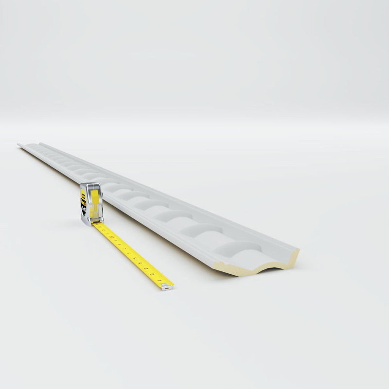 White Polyurethane Decorative Crown Moulding 94.5"