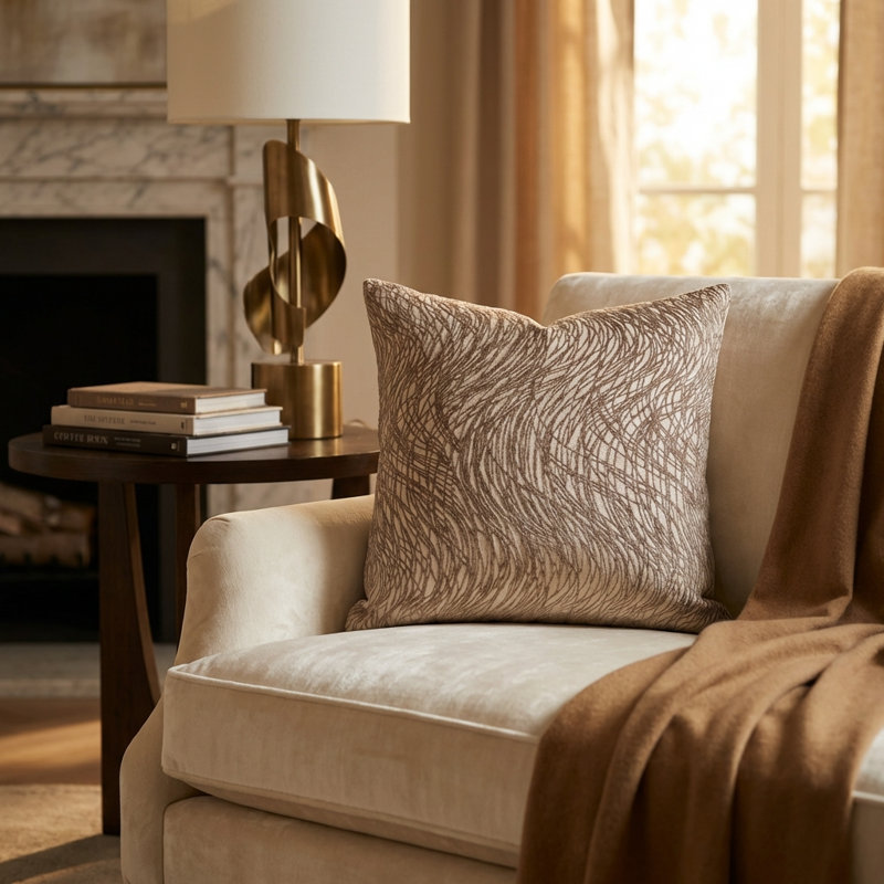 Coussin de luxe métallique, 12 po x 25 po, Coussin lombaire