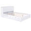 Grand lit blanc avec tablettes coulissantes et lit gigogne simple TG - bois massif, plateforme de rangement pratique et en bois pour plus de durabilité