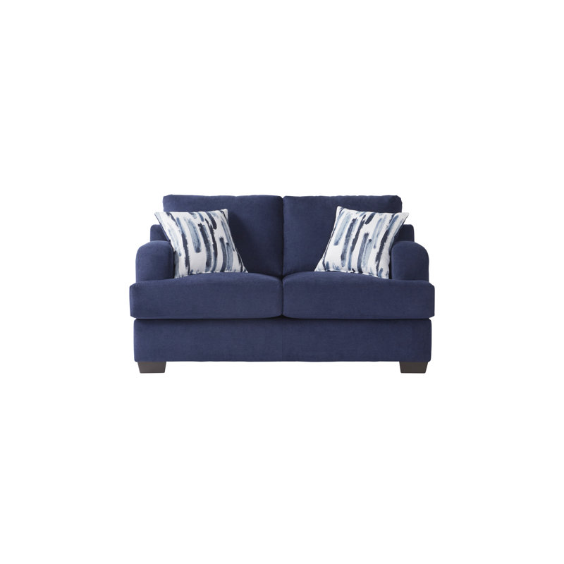 Stefka Upholstered Loveseat, Cameo Navy