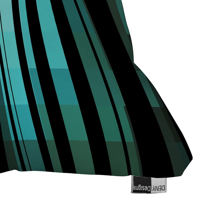 Coussin décoratif, 16 po x 16 po, Vert/noir