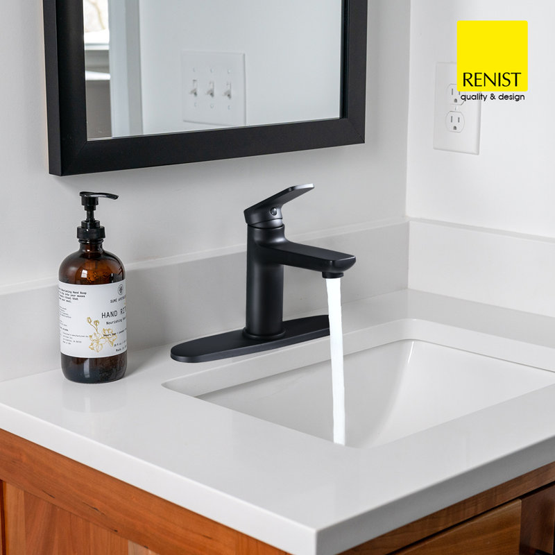Gray Single-Hole Single-Handle Rust Resistant Bathroom Faucet