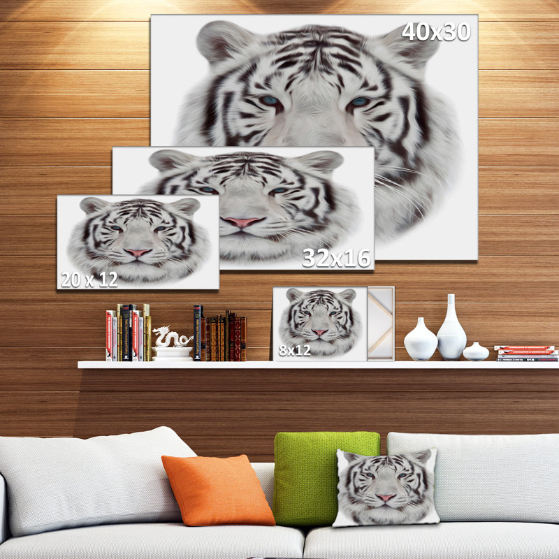 « white bengal tiger », peinture à l’animal, H 8 po x l 12 po x P 1 po, Toile tendue