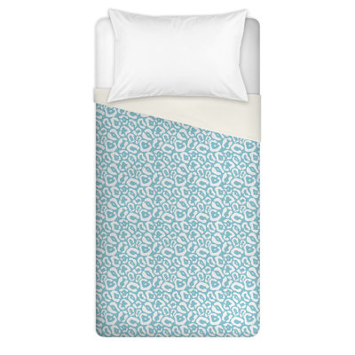 Housse de couette en microfibre bleue / blanche