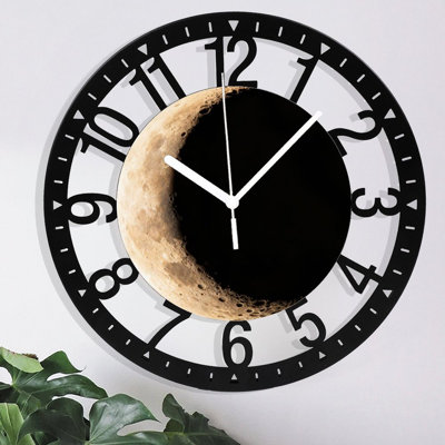 Horloge murale ronde en fer 10 po avec mouvement à quartz silencieux, chiffres arabes, impression UV