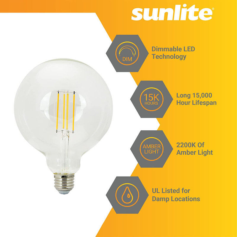 8.5 Watt (100 Watt Equivalent) G40 LED Dimmable Light Bulb 2200K E26/Medium (Standard) Base