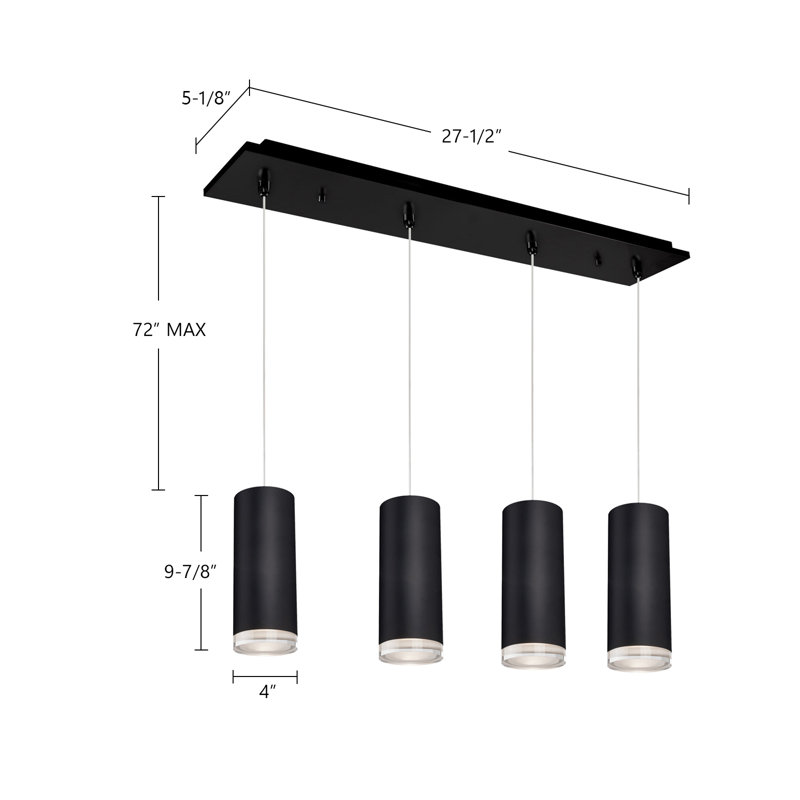 Cameo LED Pendant, 43 W, White, 4 Lights