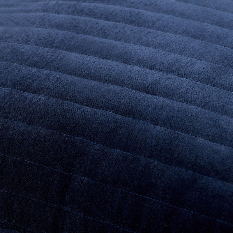 Beirne Cotton Throw Pillow, 18" x 18", Dark Blue, Down