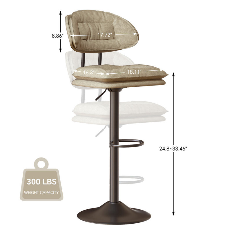 Tabouret de bar Bergess, Beige