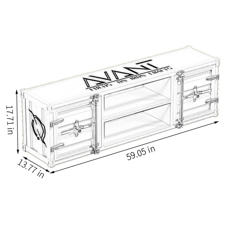 Crédence de rangement l 59,05 po Mulero, Noir