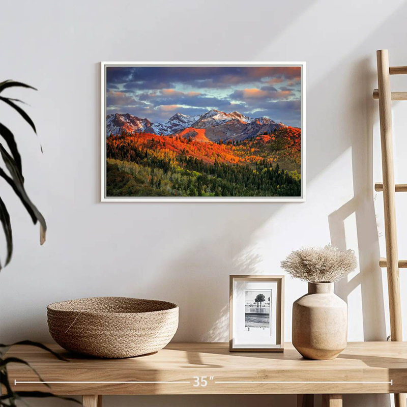 Mont Wasatch, 19 po x 13 po, Cadre flottant blanc