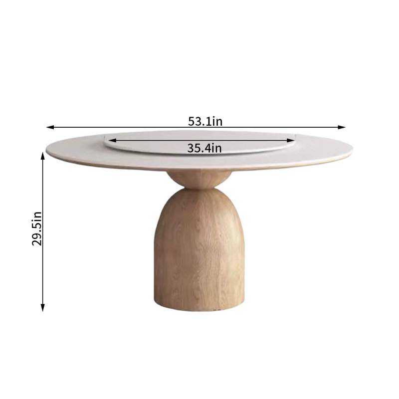 Table de salle à manger Issaias, H 29,5 po x L 53,1 po x l 53,1 po