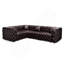 Ensemble de canapé moderne en forme de L de 103,8 po, canapé modulaire rembourré en similicuir 4 places avec conception touffetée à la main pure, 4 coussins, combinaison multiple pour le salon