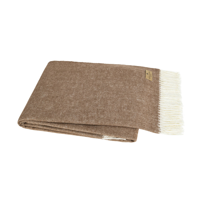 Italian Herringbone Throw, Saddle