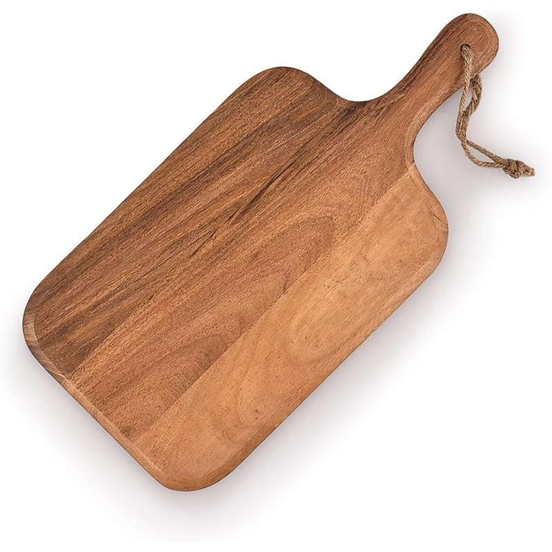 Planche à découper en bois avec poignée - Planche à découper polyvalente pour la viande, le fromage, le pain, les légumes et les fruits