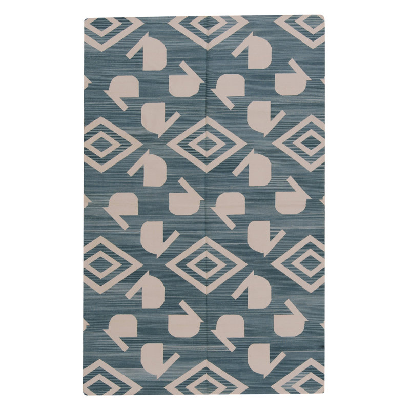 Flatweave Wool Geometric Indoor Rug