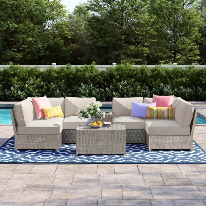 Ensemble de canapé d'extérieur pour 4 personnes - pré-assemblé et coussin inclus