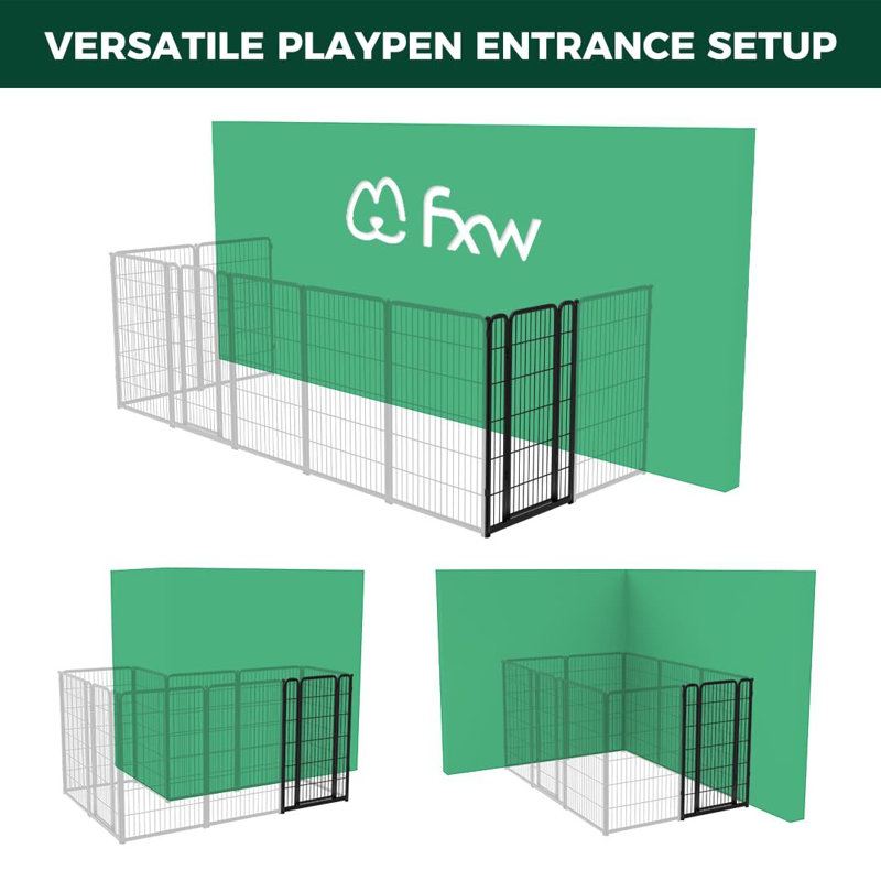 Parc pour chien FXW Homeplus conçu pour une utilisation à l'intérieur, 1 barrière supplémentaire, hauteur pour chiens de taille moyenne