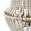 Lustre en perles de bois drapé-1978718497