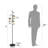 3-light Floor Lamp Glass Lampshade With Footswitch For Home Deco Living Room Bedroom