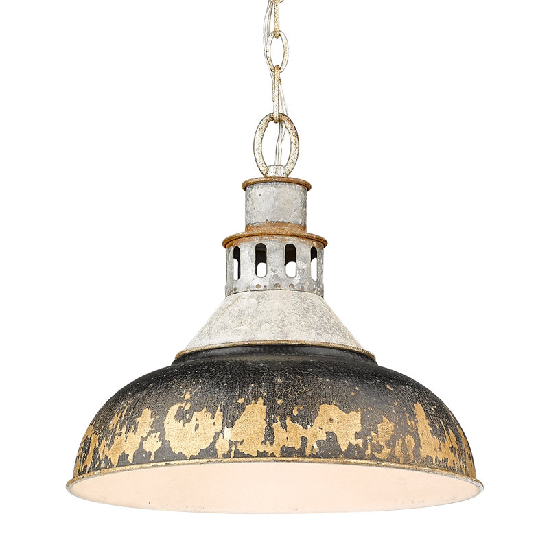 Luminaire suspendu 1 lumière à intensité variable Mercado, Fer noir antique