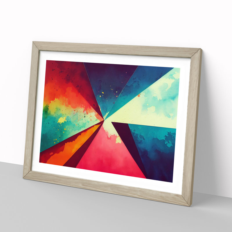 Soulful Modern Abstract Art - Framed Print, 34cm H x 46cm W x 2cm D, Oak