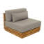 Très grand fauteuil club d'extérieur de style complexe Zyla avec structure en bois d'acacia
