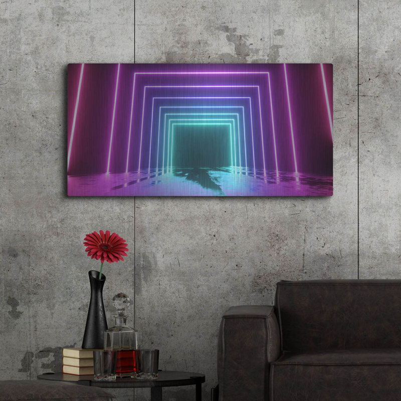 Art mural en métal Latitude Run® «Cyberpunk Futur» par Luxe Portfolio, H 24 po x l 48 po