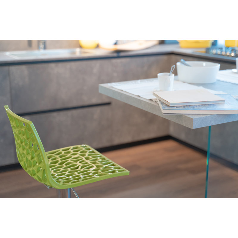 Spider Height Adjustable Swivel Bar Stool, Green
