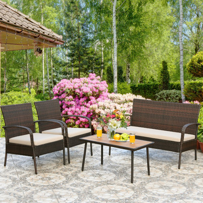 4 - Person Patio Conversation Set with Cushions