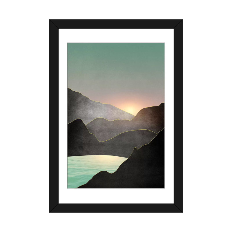 « minimal landscape iii », impression sur toile, H 24 po x l 16 po x P 1 po, Papier d'art encadré noir, Blanc