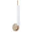 Wick 20-in Vintage Brass dimmable LED Wall Sconce with Travertine Backplate-124959564