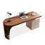 Bureau de direction ovale avec plateau en bois manufacturé et pieds en titane doré-1670840688-1670840695