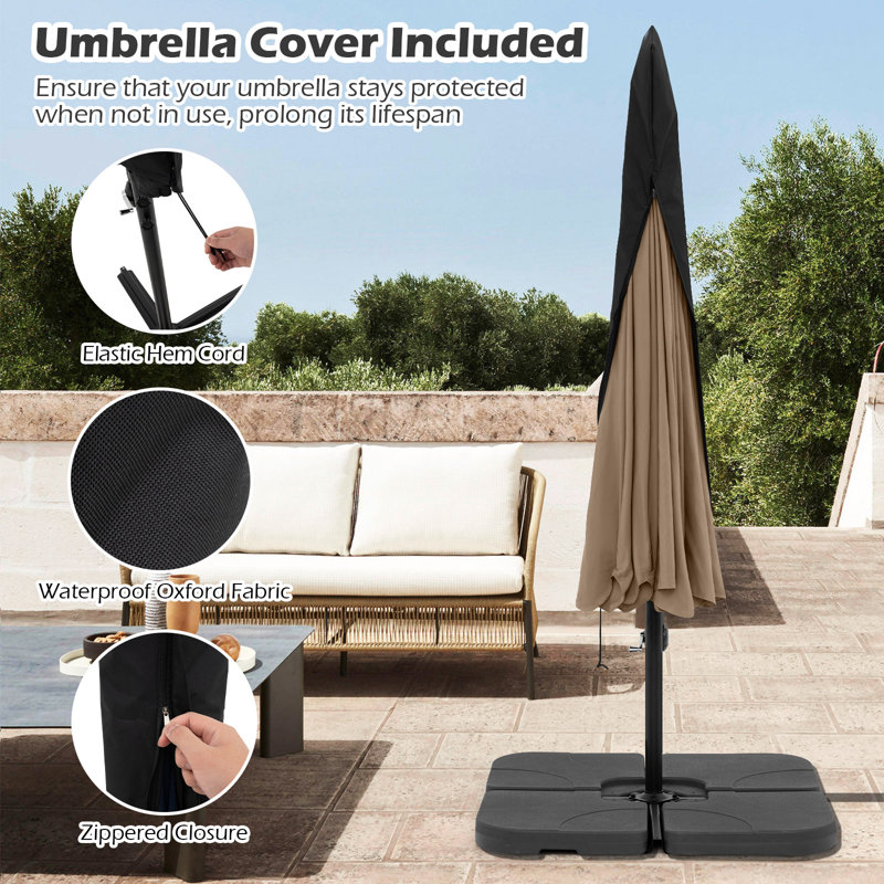 290cm Tilt Cantilever Parasol, Taupe