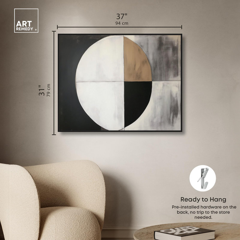 Art sur toile Woodland Whisper II Midcentury, H 37 po x l 31 po, Cadre flottant noir