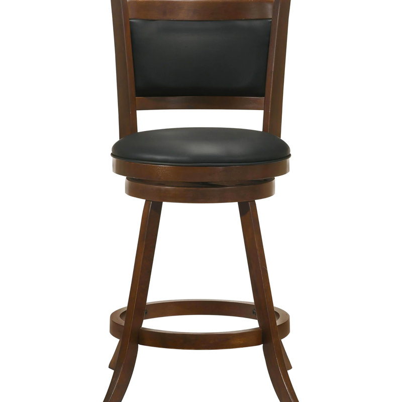 Tabourets pivotants châtaignier et noirs (2 unités). Siège et dossier pour plus de confort. Rembourré Ensemble de 2 tables à îlot de cuisine en bois avec fonction, confortable, avec l 19,77 po x P 17,5 po Suits