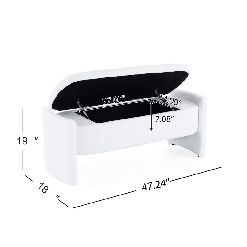 White Bench With Efficient Storage Solution For Bedroom Comfortable -