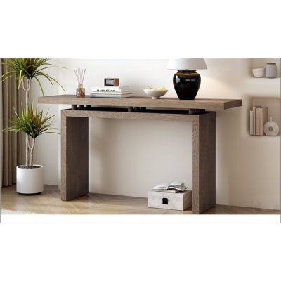 Uniquely Designed Ash Veneer Console Table, Modern Simple Style, Featuring Clever Tabletop Design, Suitable for Entryway, Hallway, Living Room, Foyer by Latitude Run
