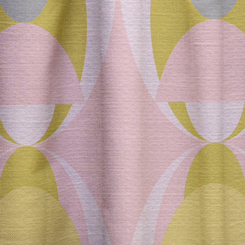 Panneau de rideau simple Mid-Century Pastel Circular IV, l 52 po x L 120 po