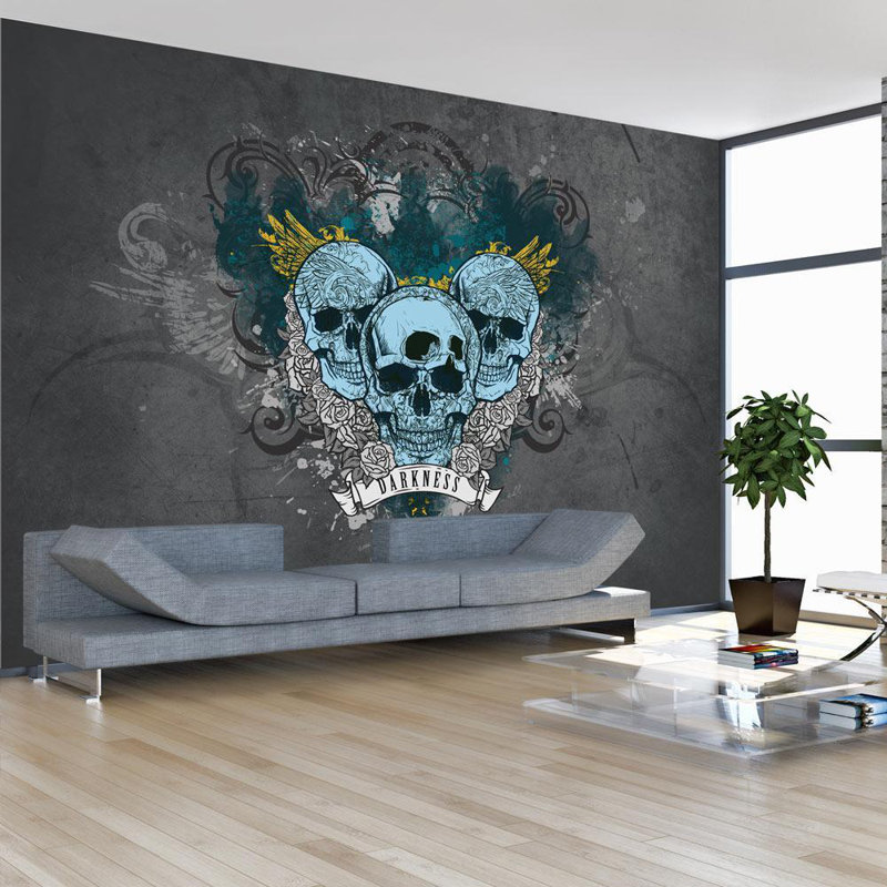 Murale Earlynn, L 9,17 pi x l 13,08 pi, Gris/vert