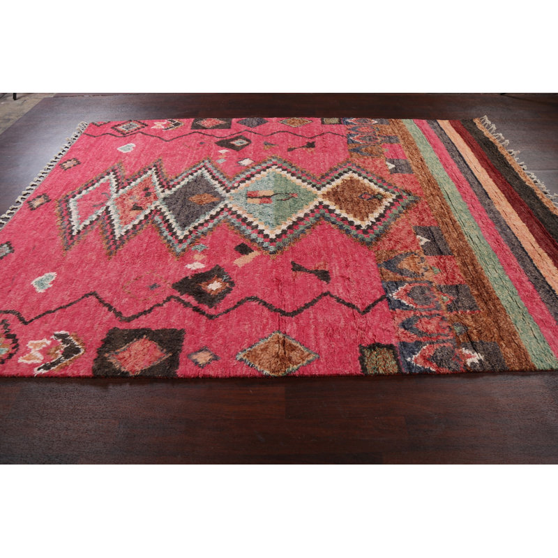 Tapis tribal marocain oriental noué à la main 8 x 11
