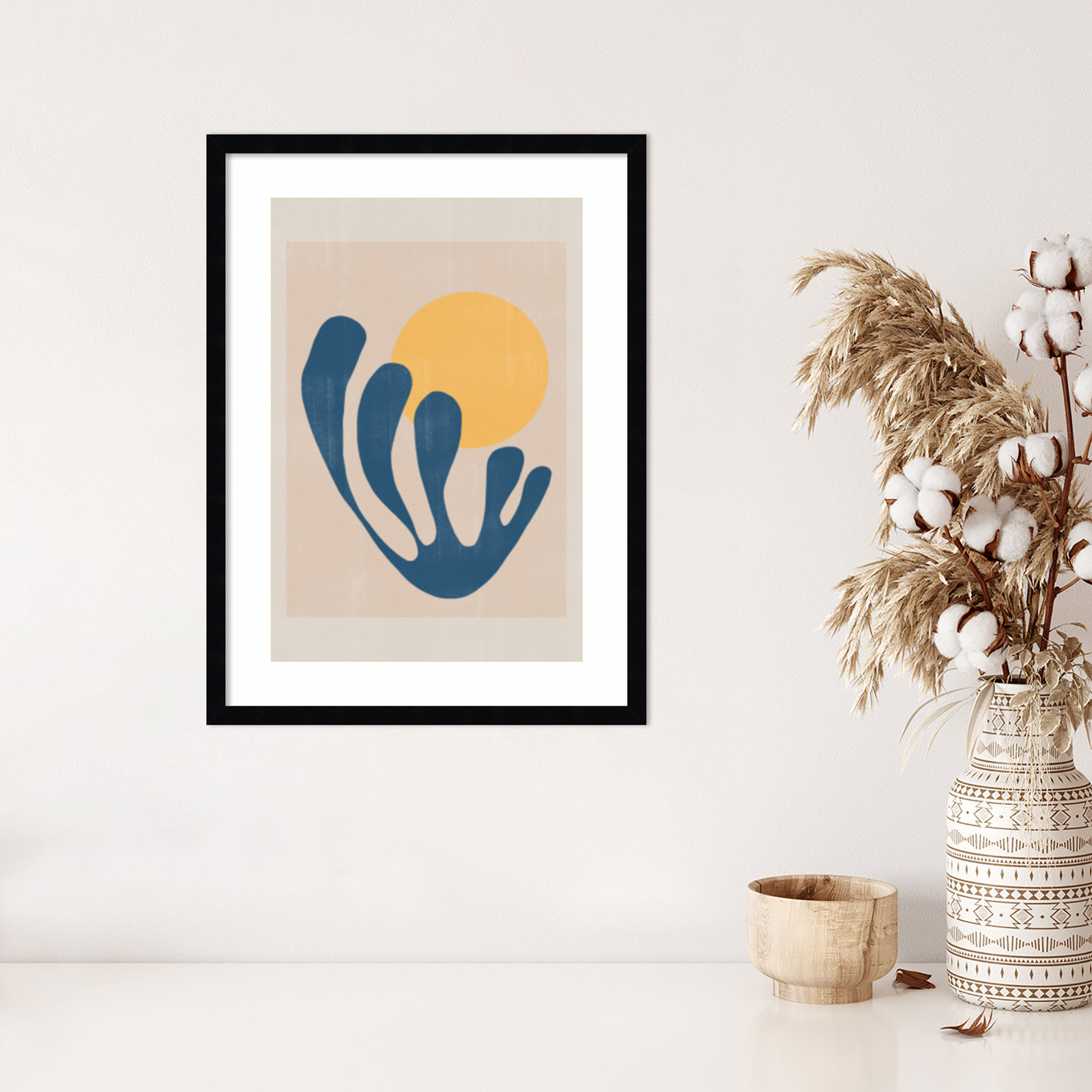 Giese "Modern Plant No. 1" Print, Black , 25" H x 19" W