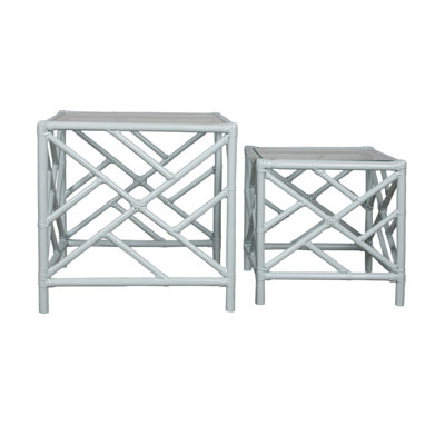 Chippendale Glass Nesting End Table